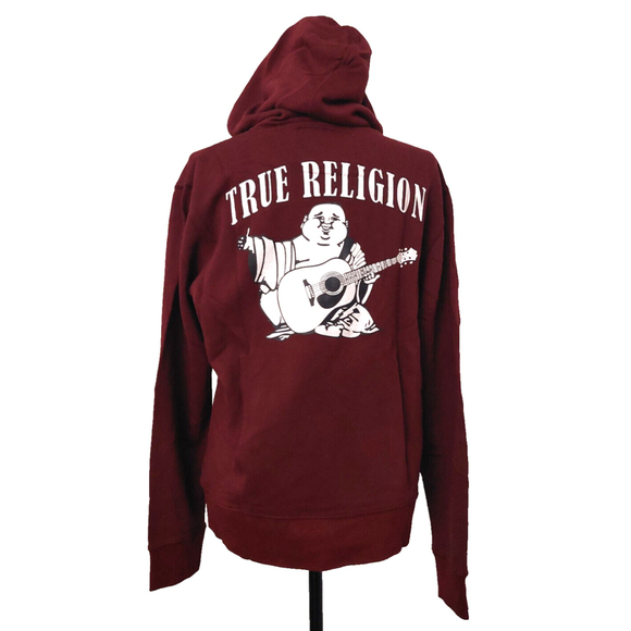 True Religion Brand Jeans Playoff Champs Raglan Hoodie Sweatshirt Size Large NWT - Picture 11 of 16